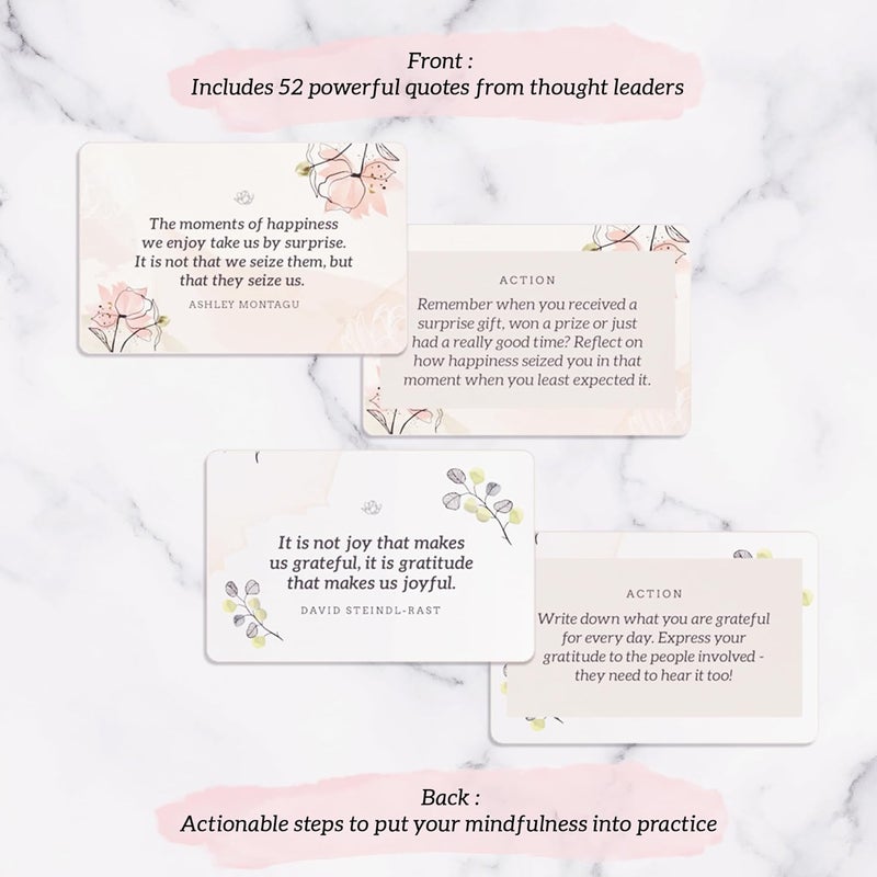 MESMOS 52 Mindfulness Cards with Action Plans. Relaxation Stress Relief Gifts for Women, Positive Affirmation Cards, Anxiety Relief Items, Meditation Self Care Kit, Relaxing Spiritual Gifts for Women - Image 3